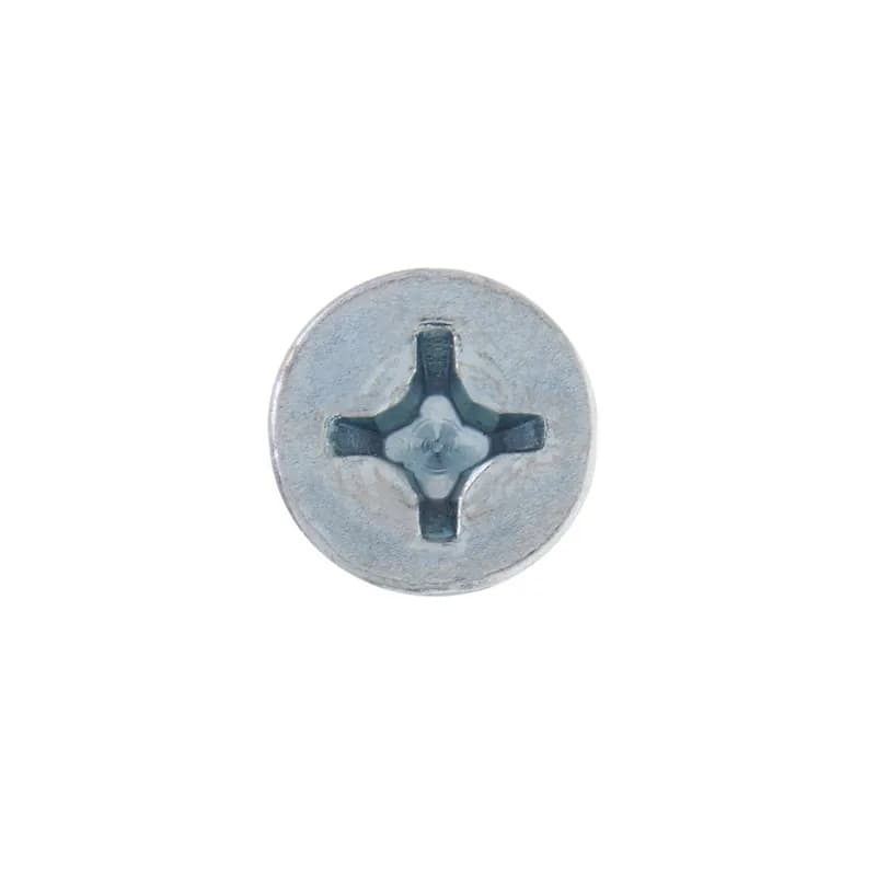 Tapping Screw, Steel material, #6 Size, 1 in. length, Flat head, Zinc Chromate finish, Phillips drive type, 100 per pack