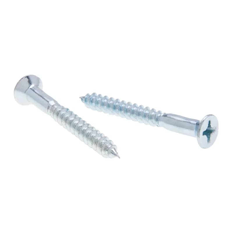 Wood Screw, Steel material, #8 Size, 1-1/4 in. length, Flat head, Zinc Plated finish, Phillips drive type, 100 per pack