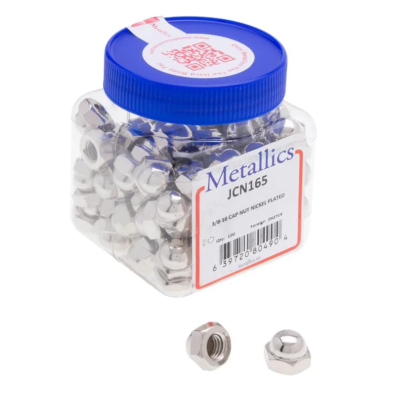 NSI Industries JCN165 - Cap Nut, 3/8-16 in., Nickel Plated, 100 per pack