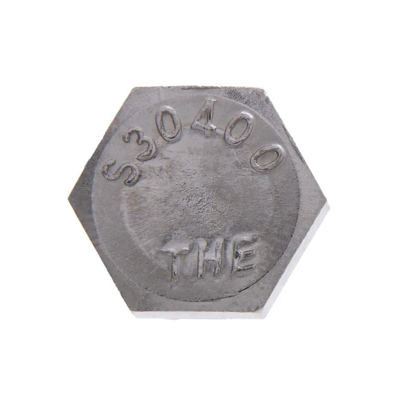 Bolt, 3/8-16 in. size, 1/2 in. length, Hex head, 18-8 Stainless Steel, 100 per pack