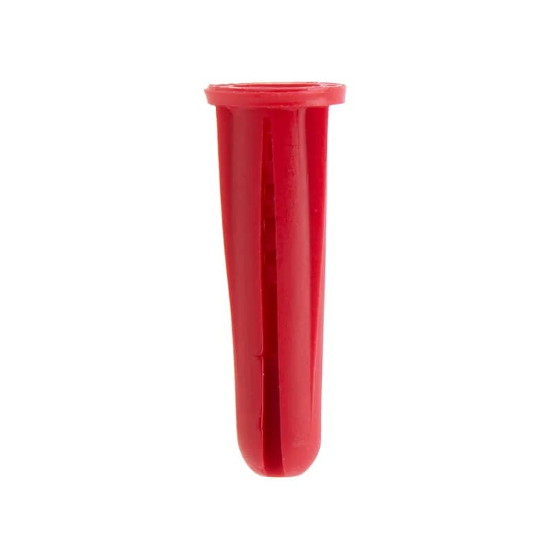 Conical Plastic Anchor, #12-14 Size, 1/2 in. length, 5/16 in. hole size, Red, 100 per pack