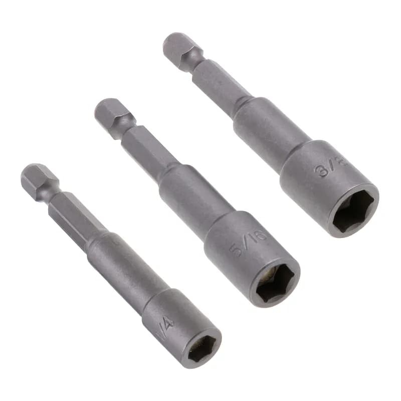 NSI Industries MTKQ - Magnetic Bit Holder and Nut Setter Kit, 8 pieces, 1/4 in. (Magnetic Hex Bit Holder), 1/4 in. (Magnetic Nut Setter), 5/16 in. (Magnetic Nut Setter), 3/8 in. (Magnetic Nut Setter) tip size, 2 in. overall length, 1 per pack