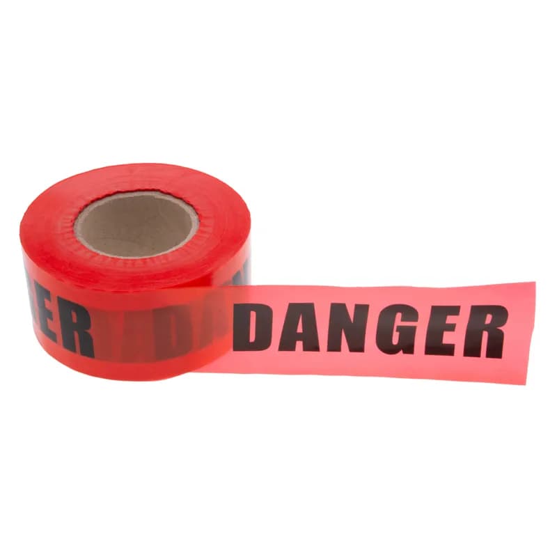 3 in. wide, 'Danger' Barricade Tape, Red with Black Legend, 1000 ft. roll