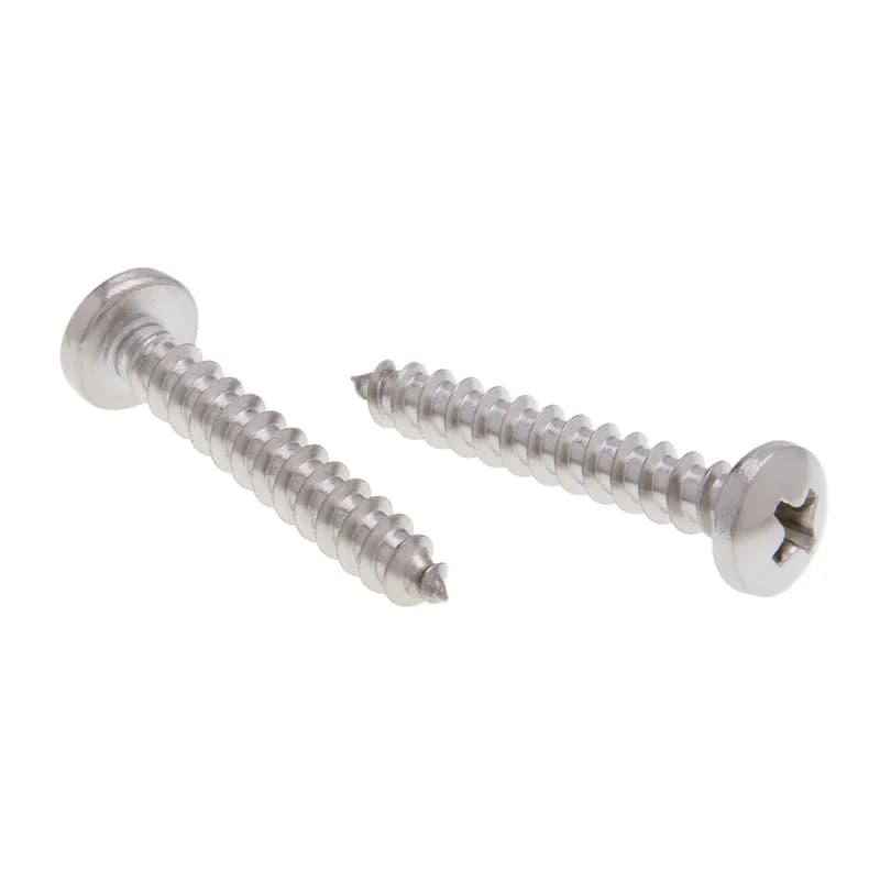 NSI Industries JSTSP18 - Tapping Screw, Stainless Steel material, #8 Size, 2 in. length, Pan head, Phillips drive type, 100 per pack, 18-8 grade