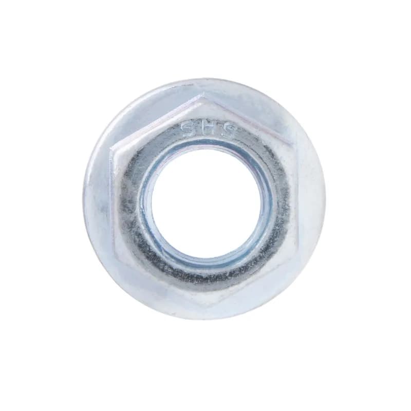 Serrated Hex Flange Lock Nut, Steel construction, Zinc Chromate finish, Hex nut type, 18-8 grade, 1/2-13 in. Size, 50 per pack
