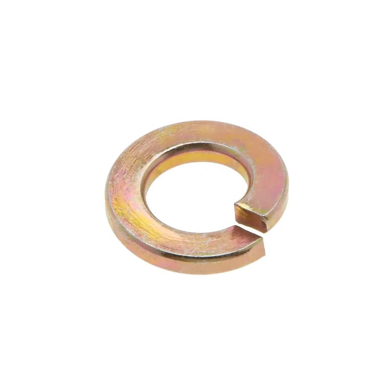Split Lock Washer, 1/2 in., Alloy Steel, Zinc Chromate finish, 100 per pack, Yellow, For use with Grade 5 & Grade 8 Alloy Steel.