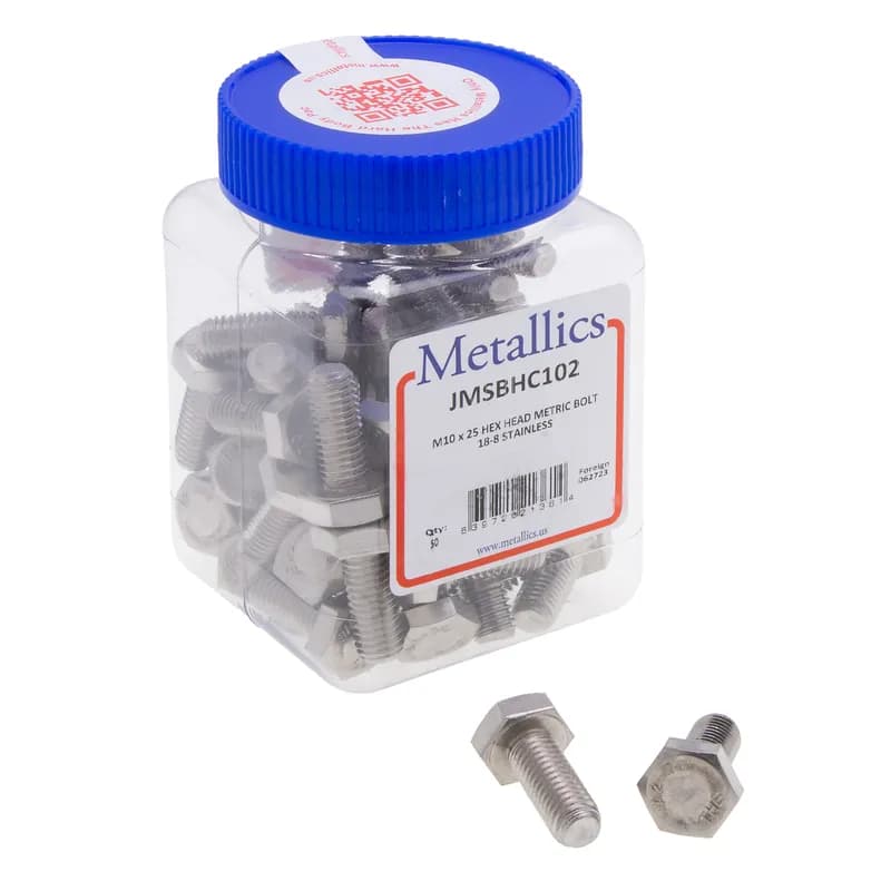 NSI Industries JMBHC80 - Hex Head Bolt, Metric M8 x 20 mm, Steel, Zinc Chromate finish, 100 per pack