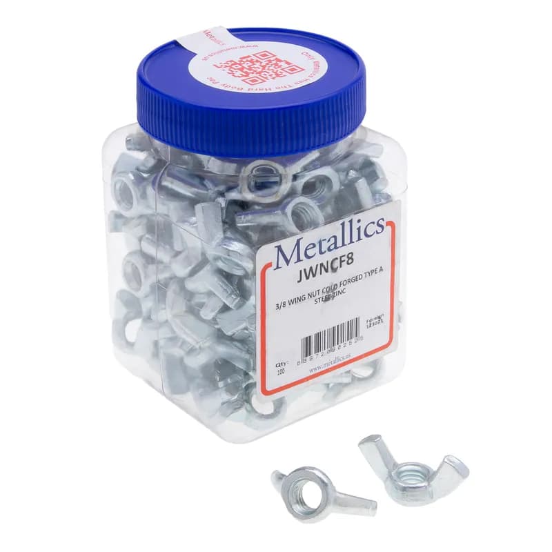 NSI Industries JWNCF8 - Wing Nut, 3/8-16 in. size, Steel construction, Light Zinc Plated finish, TYPE A grade, 1 per pack