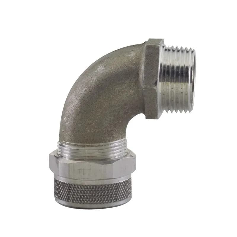 Cord Grip, alum, 90 deg, 2" NPT, cable range 1.250 - 1.375