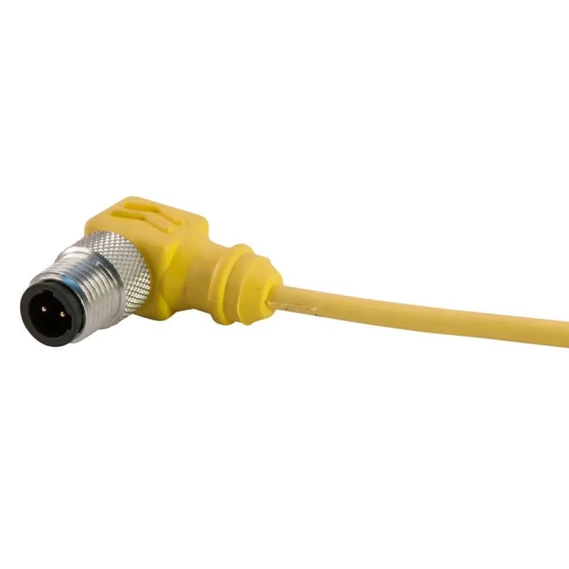 Dual Key Micro-Link Plug Assembly, PVC Braided, Male 90 deg, 6 pole, 20', 22 AWG