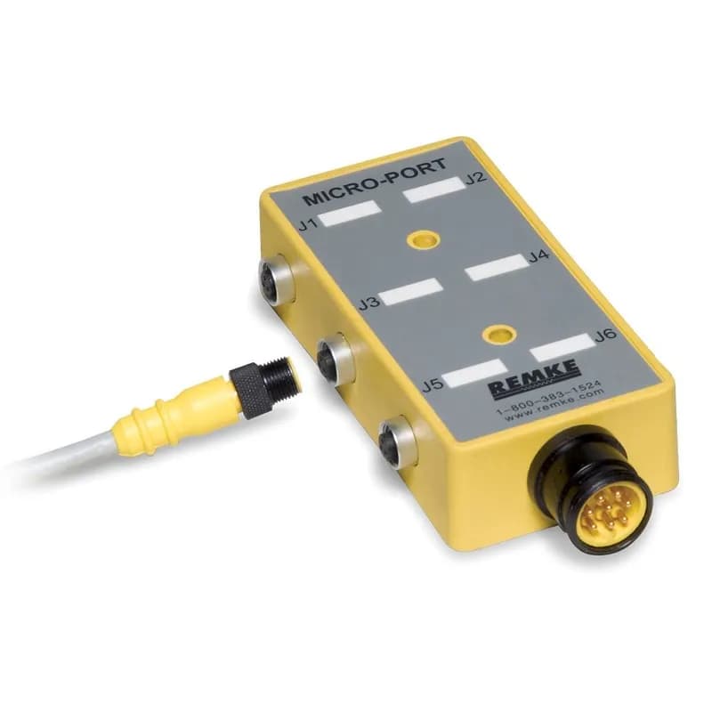 NSI Industries 3400016 - Single Key (M12) Micro-Link Dist Box, 6 Outlet, 5M cable