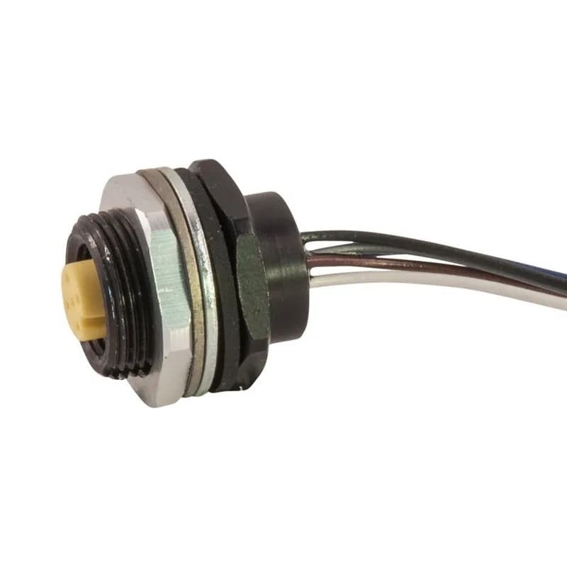 Single Key Micro-Link Receptacle, Female, 4 pole, 1', Back Panel Mount, 18 AWG