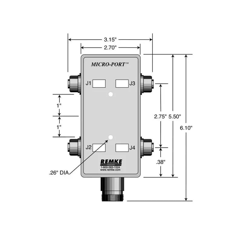 NSI Industries 3400044 - Dual Key Micro-Link Dist Box, 4 Outlet, 10M cable