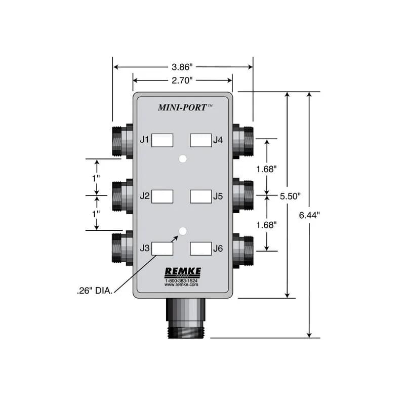 Mini-Link Dist Box, 6 Outlet, 10M cable