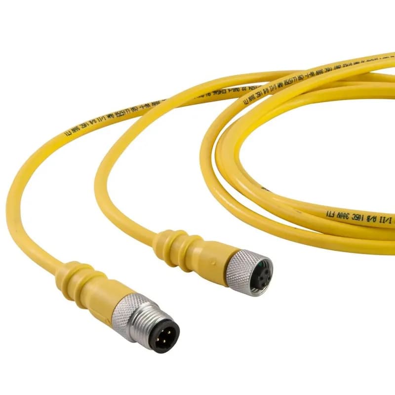 Dual Key Micro-Link Cable Assembly, PUR, Male/Female, 5 pole, 20', 22 AWG