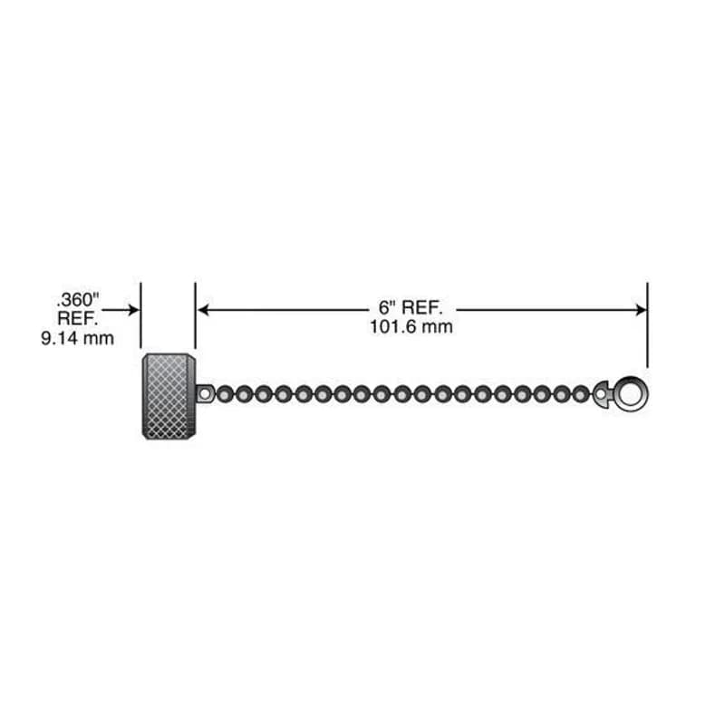Single Key (M12) Micro-Link Closure Cap for external threaded plugs and receptacles, alum