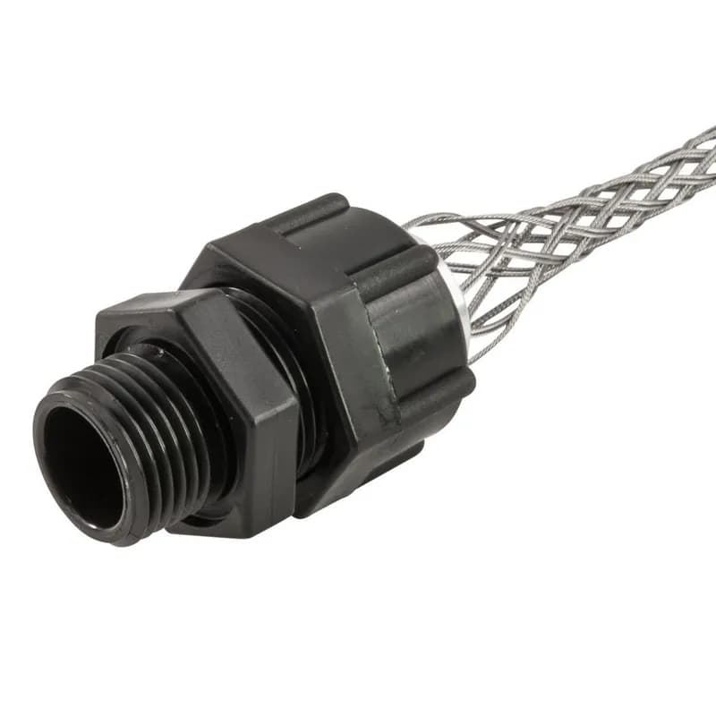 Cord Grip, Valox, 3/8" NPS, cable range .375 - .438 with mesh