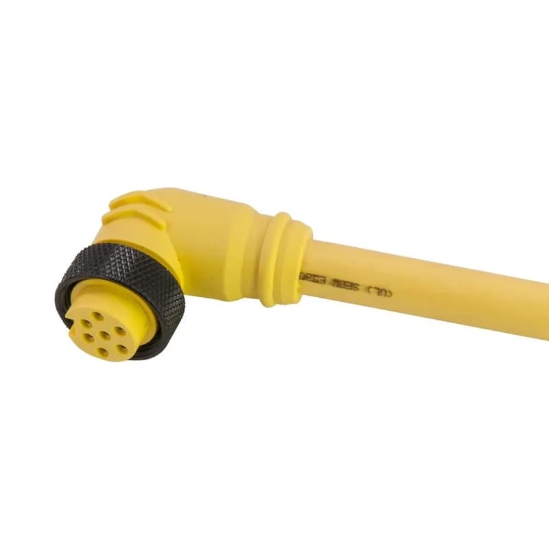 Mini-Link Plug Assembly, PVC, Female 90 deg, 6B pole, 12', 16 AWG
