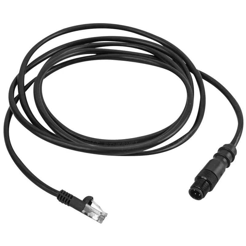 M12 RJ45 Etherlink Connector, Plug Assembly, Male, 16.4'