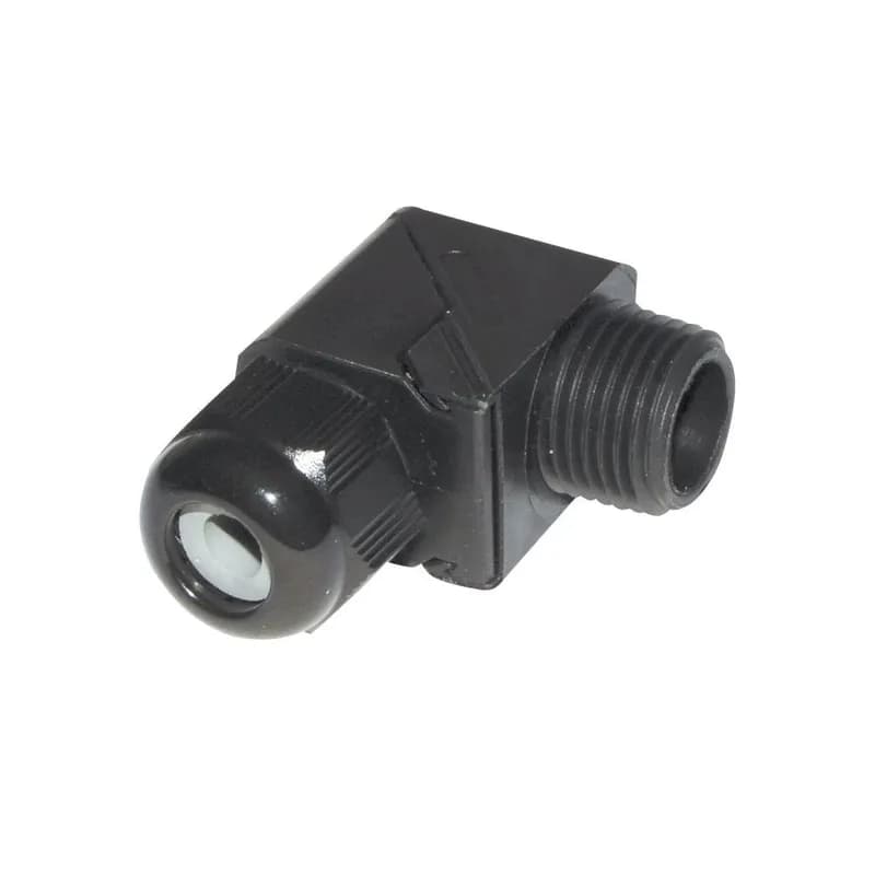Dome Cap 90° Snap Elbow Non-Metallic Cable Gland, 1/2" NPT, cable range .11 - .27