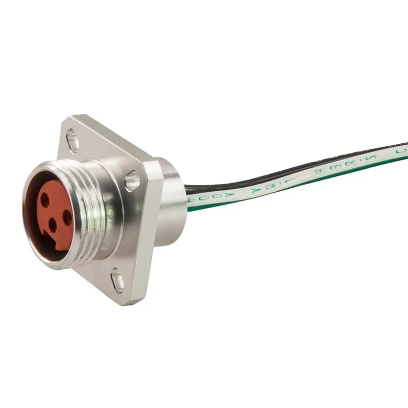 Mini-Link Receptacle, Hi-Temp silicone, Female Flange Mount, 5 pole, 1'