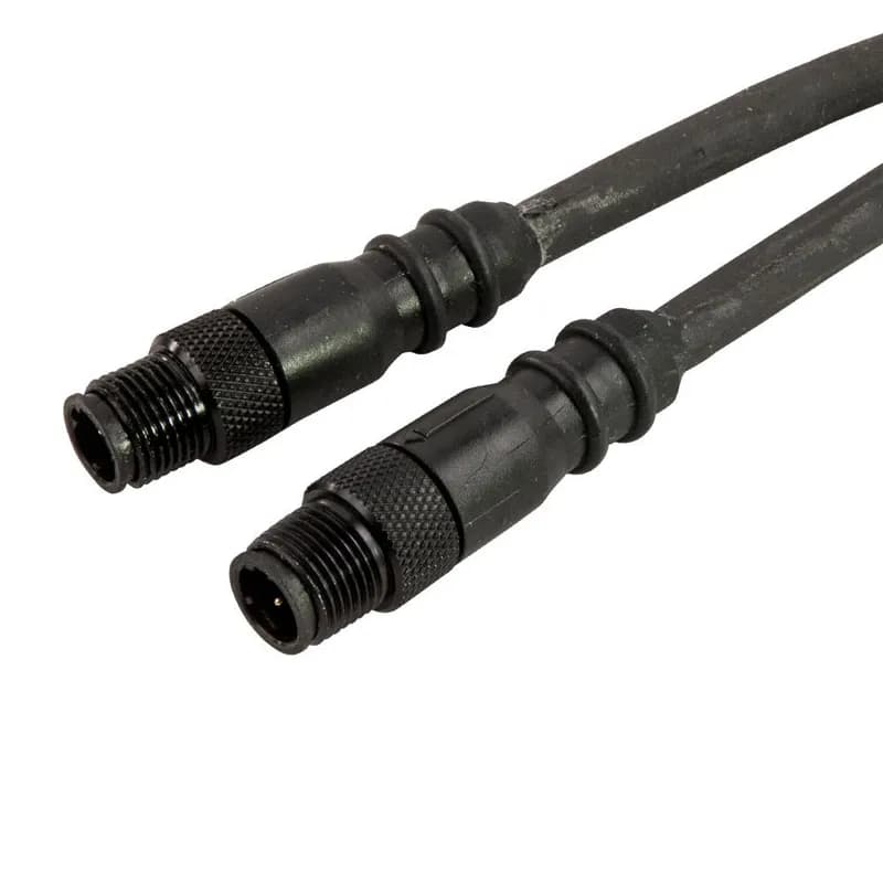 M12 Etherlink Connector, Cable Assembly, Shielded, Male/Male, 16.4'