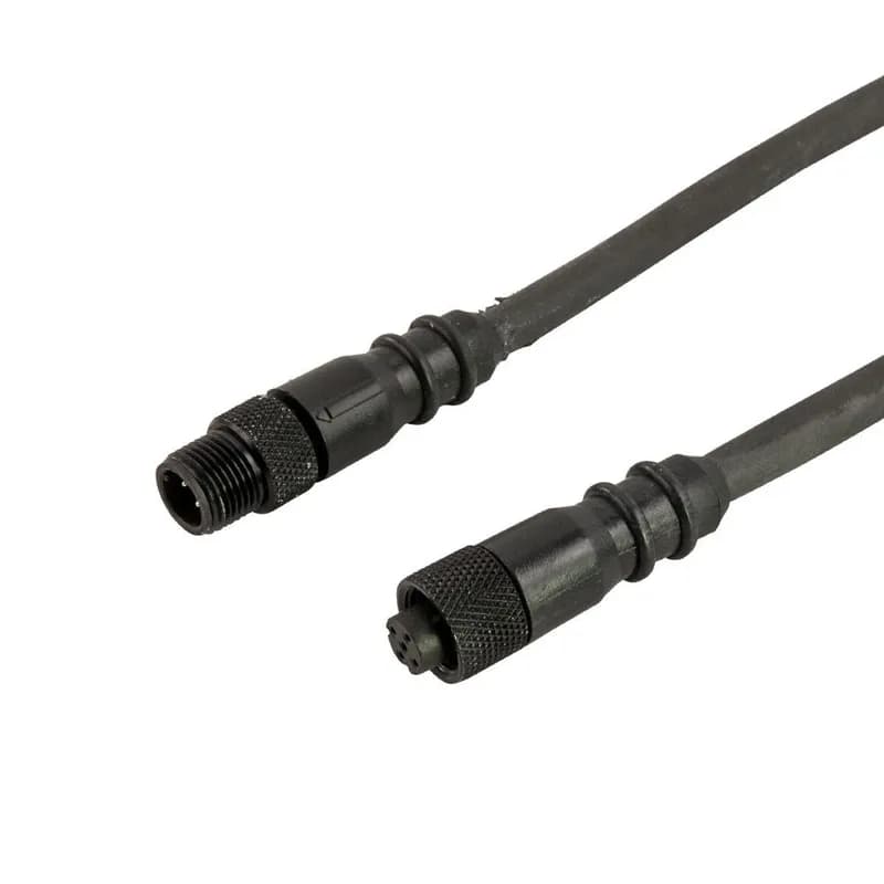 M12 Etherlink Connector, Cable Assembly, Shielded, Male/Female, 16.4'