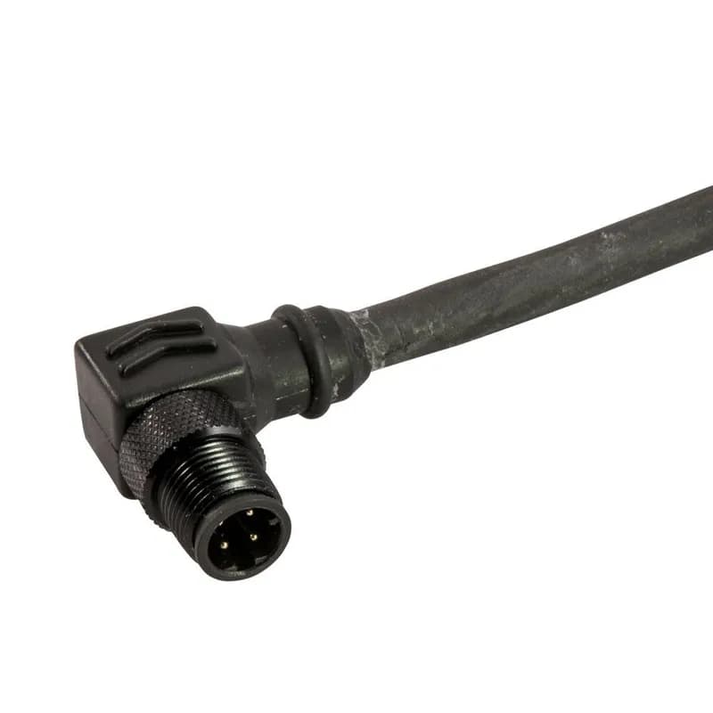 M12 RJ45 Etherlink Connector, Plug Assembly, Male 90 deg, 16.4'