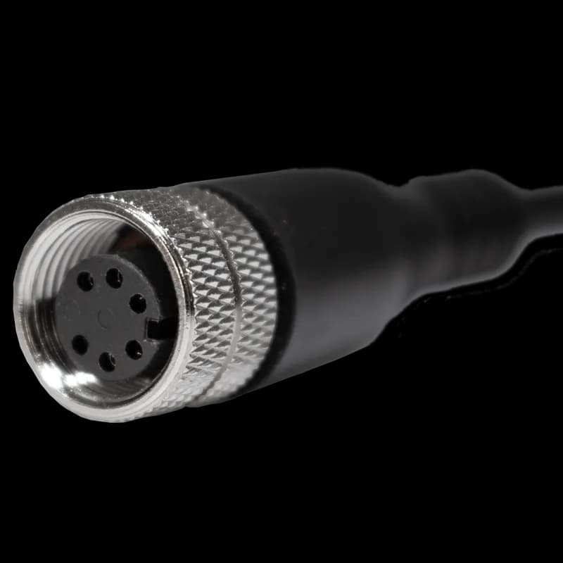 Single Key (M12) Micro-Link Plug Assembly, PVC, Female ST., 6 pole, 9.8', 24 AWG