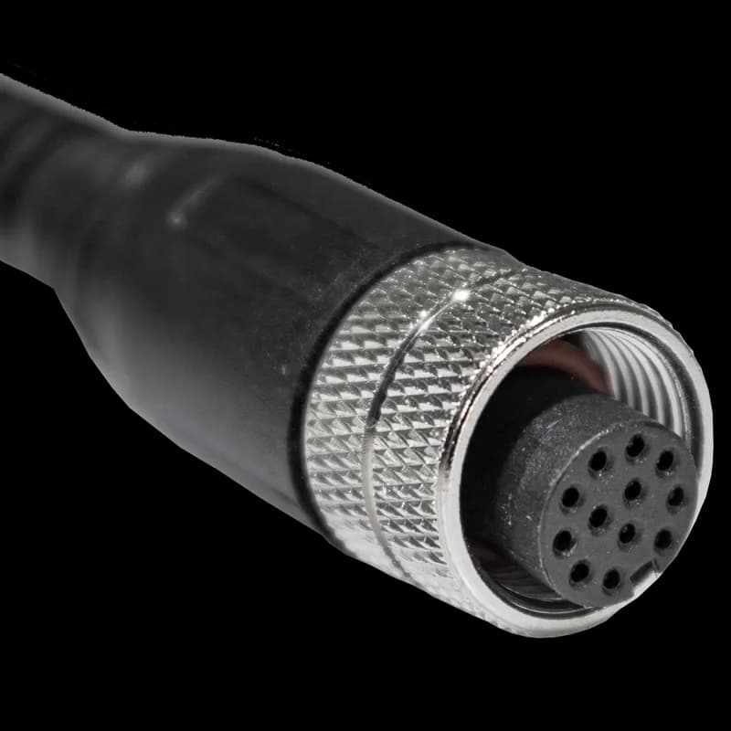 Single Key (M12) Micro-Link Plug Assembly, PVC, Female ST., 12 pole, 9.8', 26 AWG