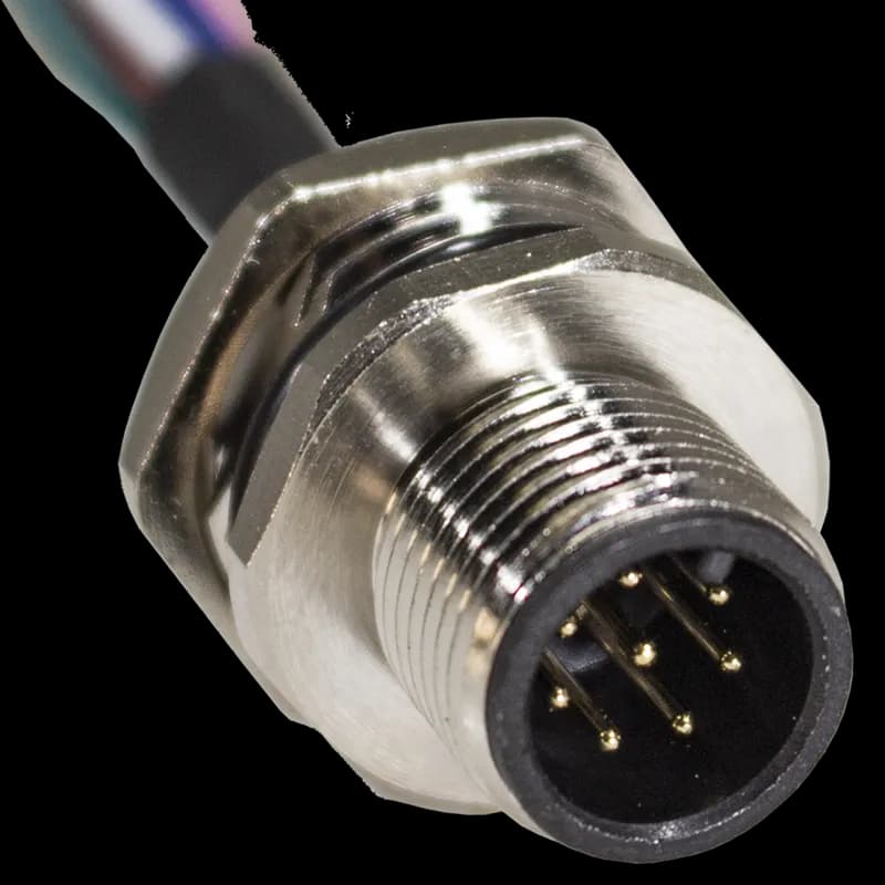 NSI Industries 308AS0016P - Single Key Micro-Link Receptacle, Male, 8 pole, 1.6', M16, 24 AWG