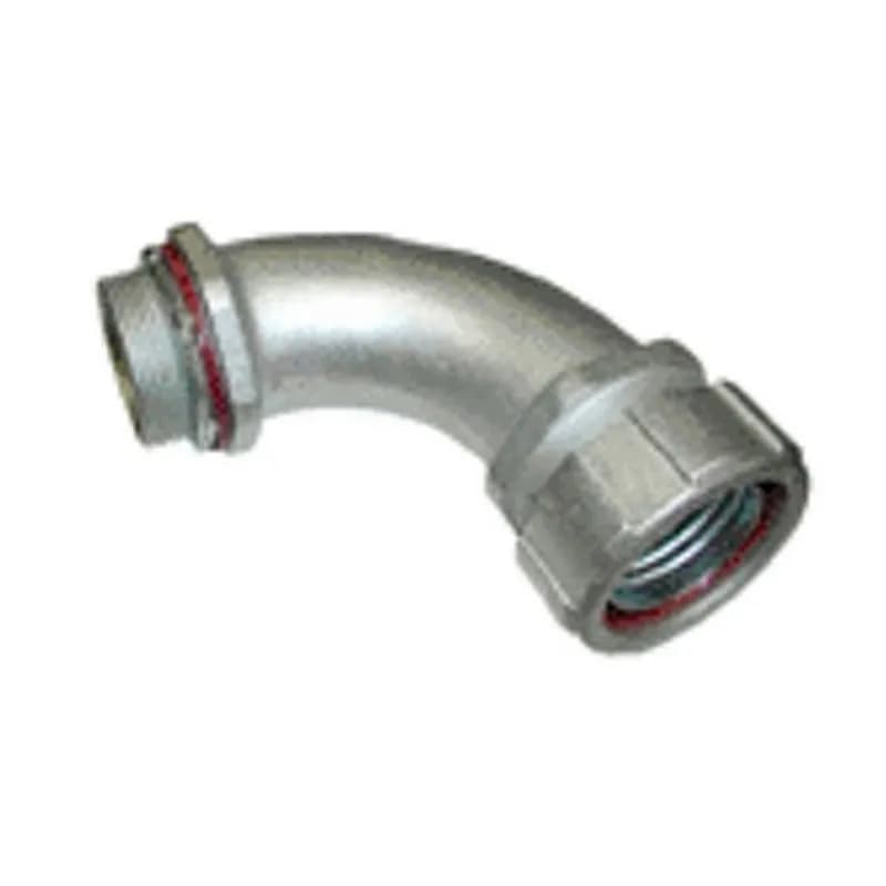Connector, Liquid Tight, 90 Degree, Malleable Iron, Size 2-1/2 Inch, Insulated