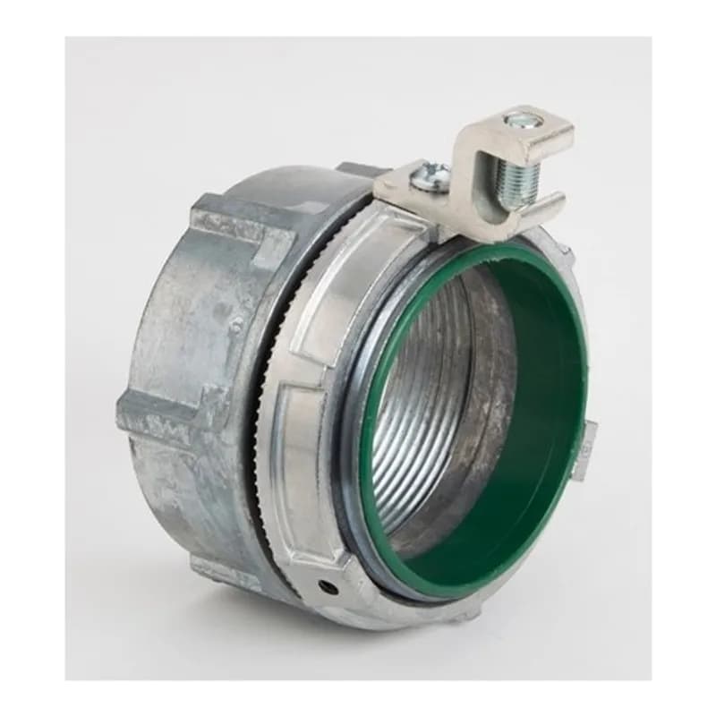 Threaded Grounding and Bonding Hub, Zinc Die Cast, Size 4 Inch, Aluminum Lay-in Lug