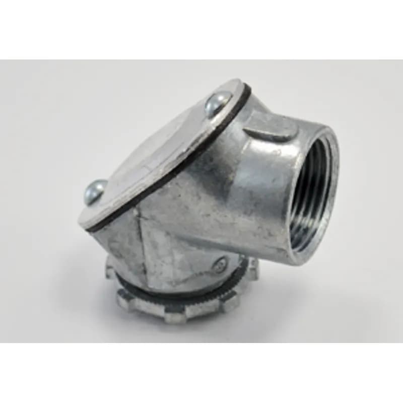 Pull Elbow, Rigid to Box, Zinc Die Cast, Size 3/4 Inch
