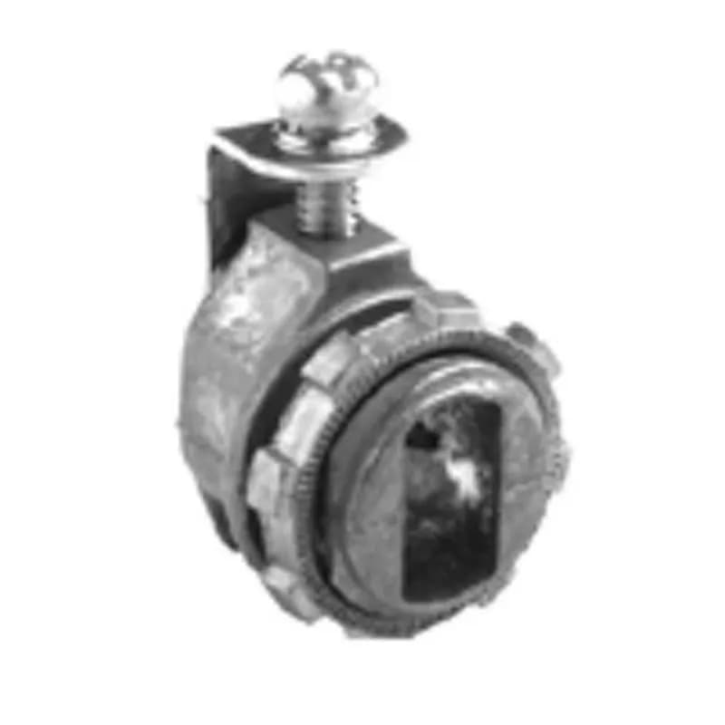 Connector, Strap, Single Screw, Zinc Die Cast, Trade Size 3/8 Inch FMC, AC/MC/MCIA 1/2" K.O.