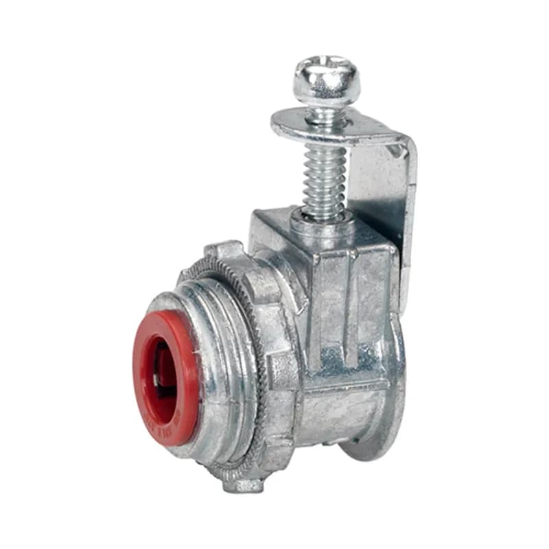 Connector, Strap, Single Tri-Drive Screw, Zinc Die Cast, Insulated Throat, 3/8 Inch FMC 12/2 - 10/4 NM
