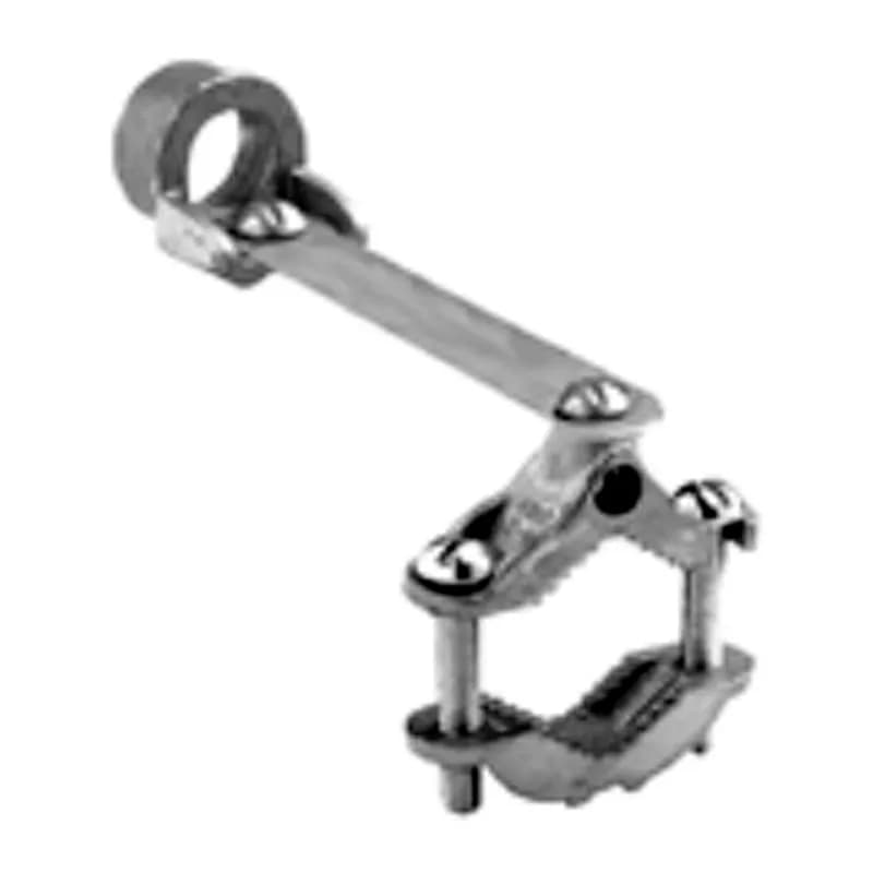 Clamp, Brass Ground, Strap and Hub, Brass, Steel Screw, Hub Size 1/2 Inch