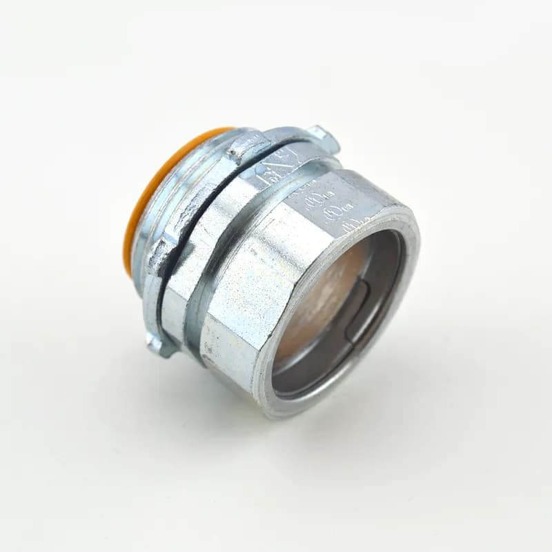 Connector, compression, steel. 105 Degree C insulated throat, size 1"