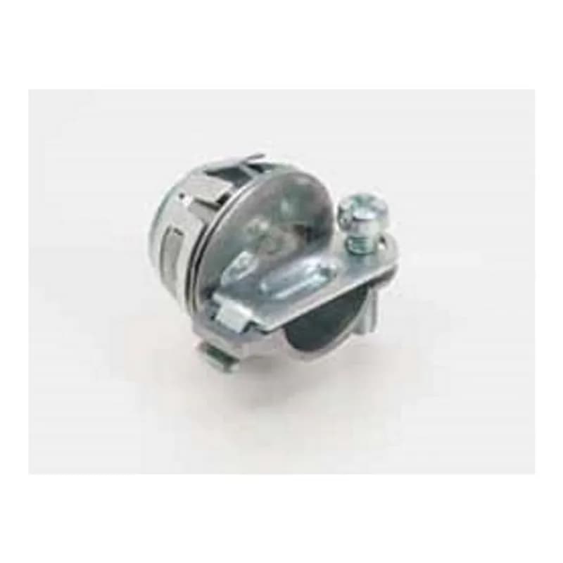 Snap-In NM connector, Strap, Single Screw, Zinc Die Cast, Oval Cable, Size K.O. 1/2 Inch.