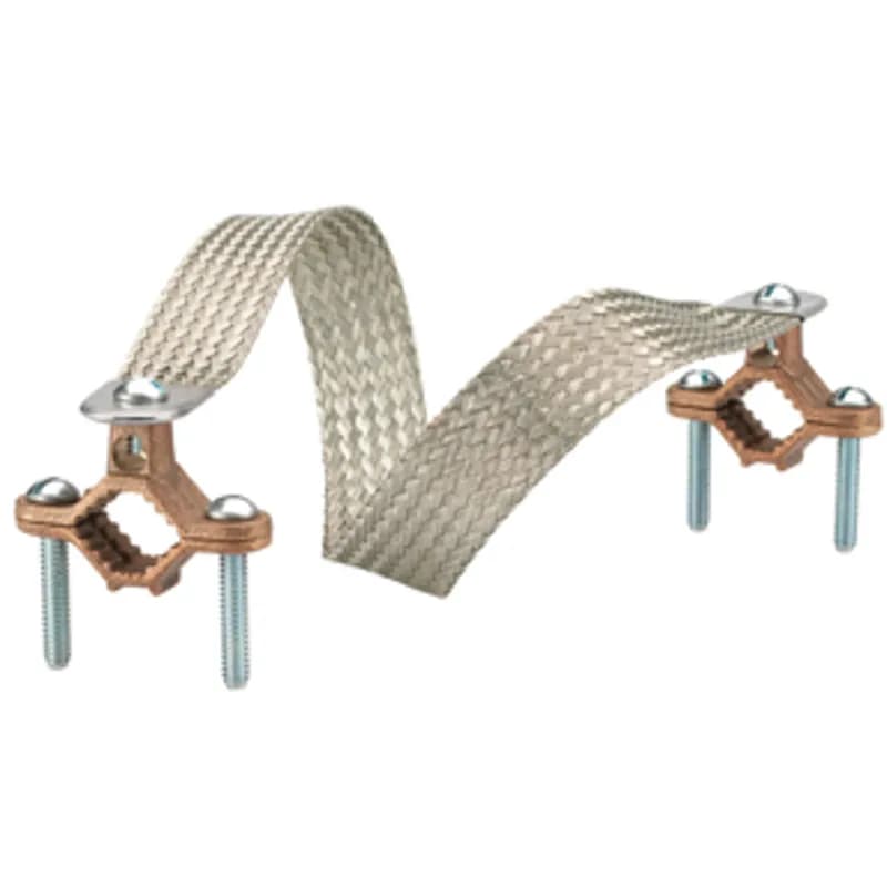 Copper clamps with 24" tinned copper braid. Braid equivalent to 1/0 GA,-4" movement.