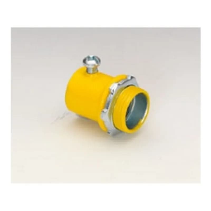 EMT Connectors, Color-Coded, Steel, Yellow, Size 3/4"
