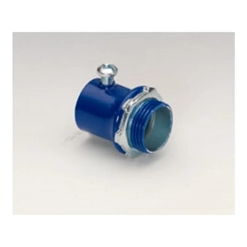 EMT Connectors, Color-Coded, Steel, Blue, Size 1-1/4"