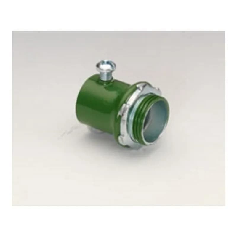 EMT Connectors, Color-Coded, Steel, Green, Size 3/4"