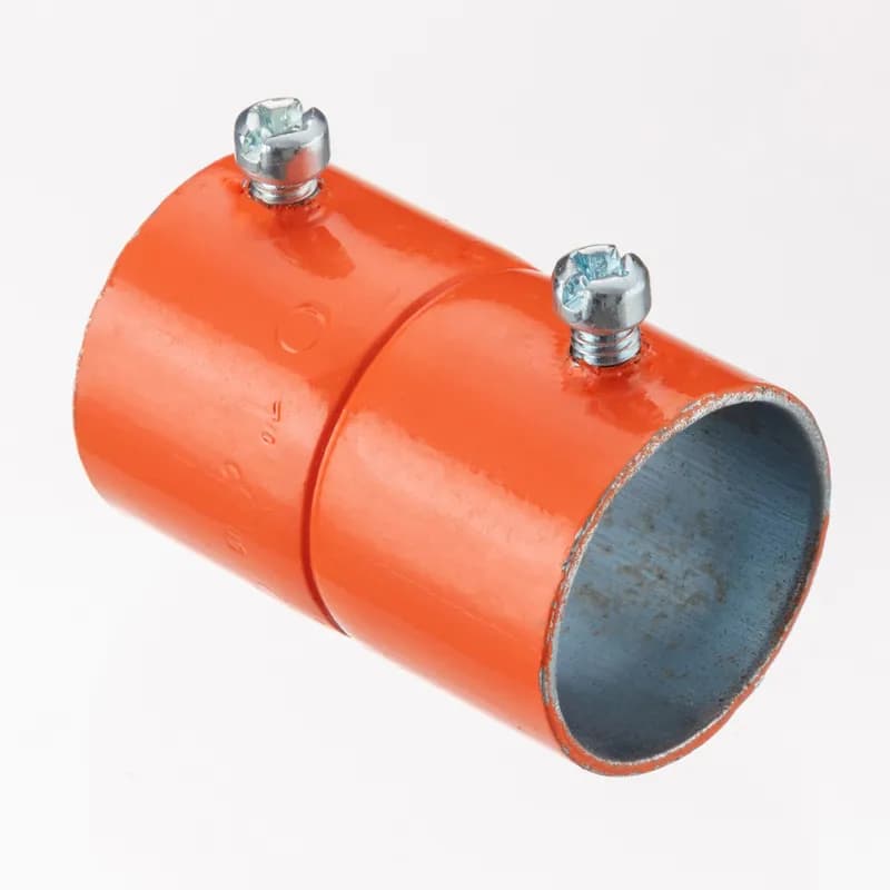 EMT Couplings, Color-Coded, Steel, Orange, Size 1/2"