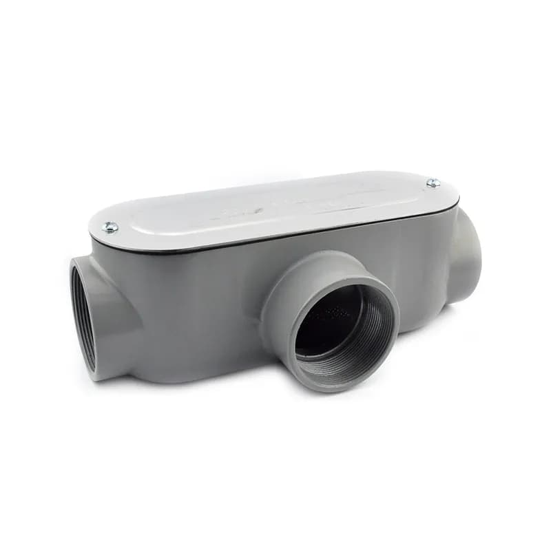 Rigid and IMC Conduit Body, Type T, Aluminum, Cover and Gasket, Size 3-1/2 Inch