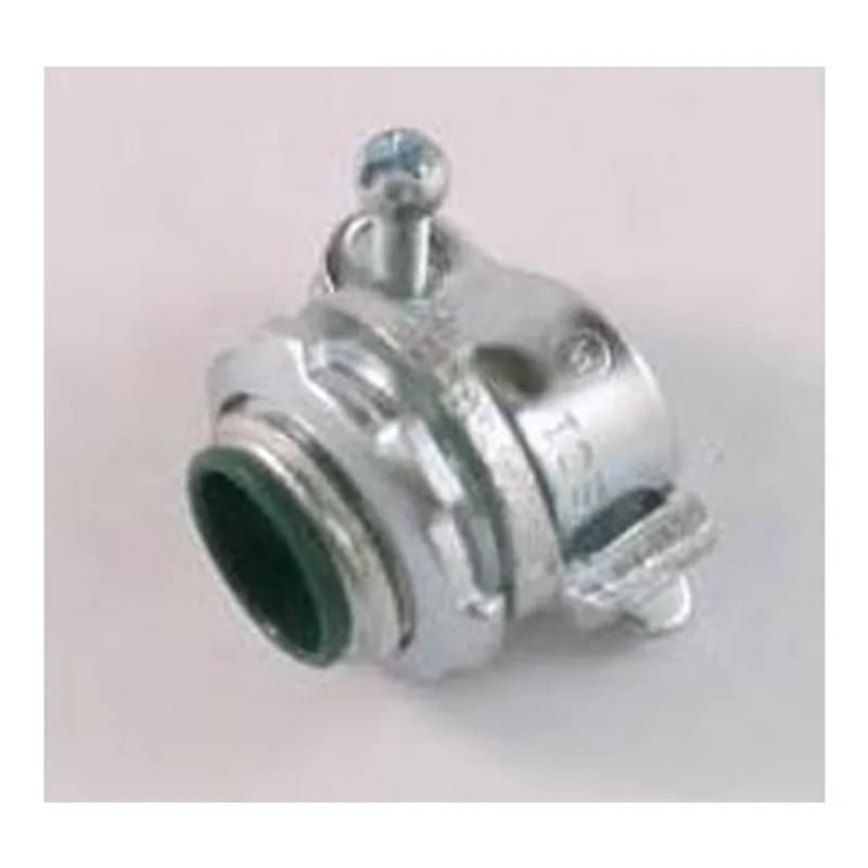 Straight Malleable Iron AC/MC/FMC connector. 3/8" trade size. UL listed for sizes 14/4 to 6/3 AC/MC/MCIA. For use with 3/8" trade size FMC.