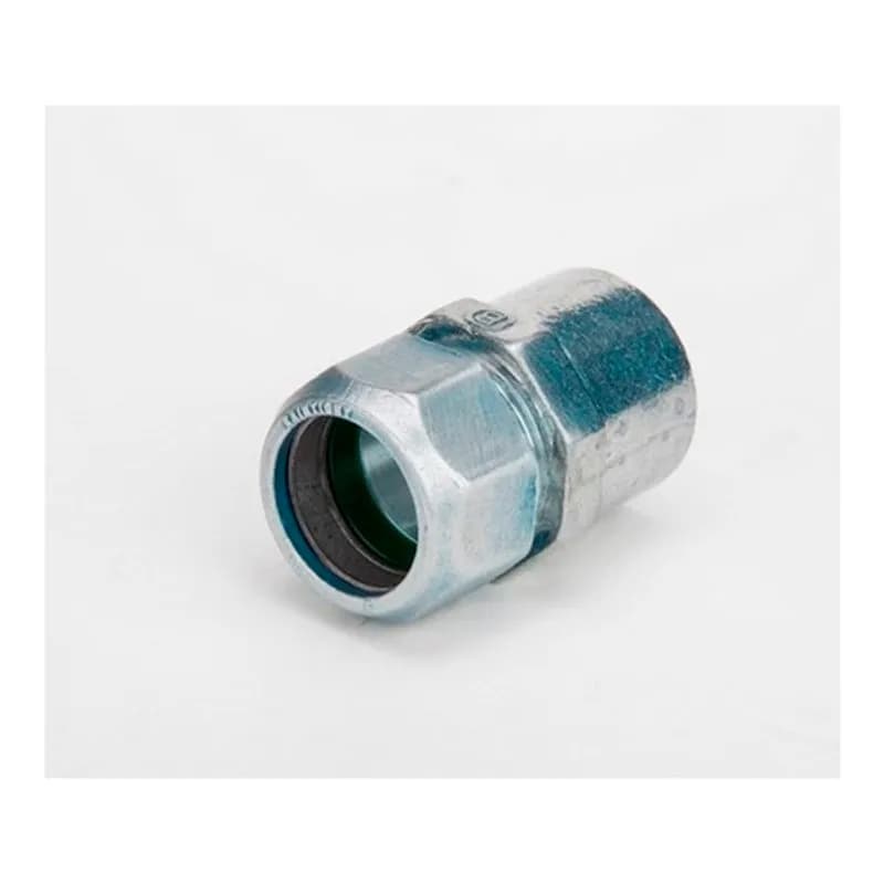 Combination coupling for transitioning between 1/2" Rigid or IMC raceways to 1/2" EMT in wet or dry locations. Listed for use in wet locations. Raintight. Patented