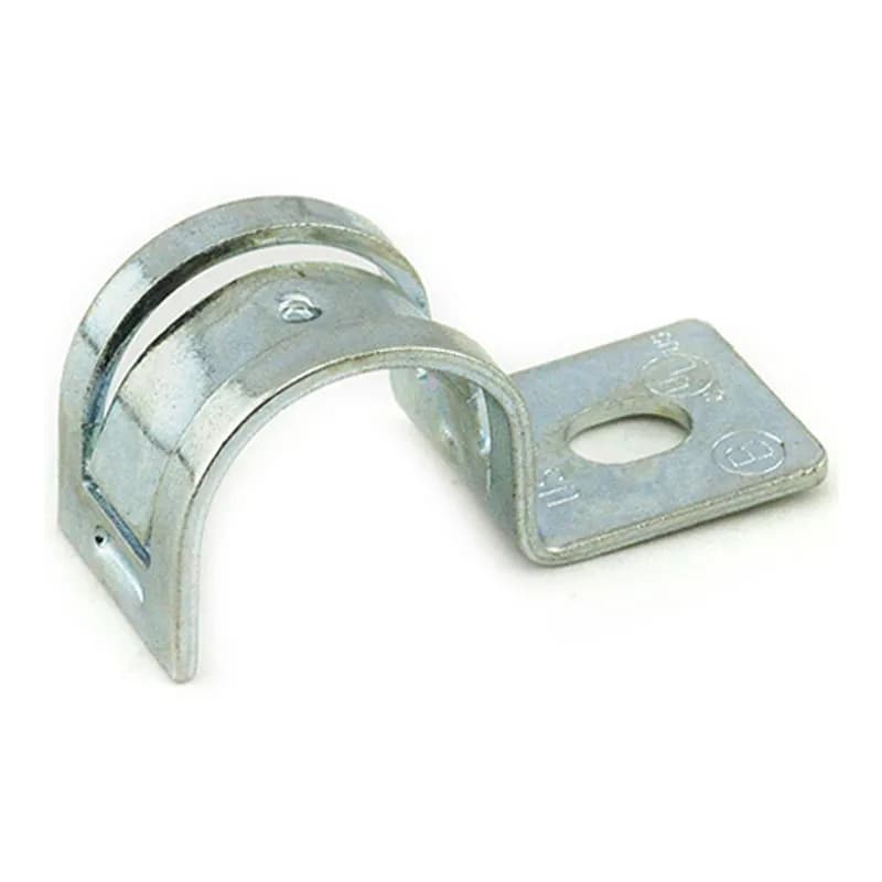 Mighty-Hold Universal Steel one hole strap. Accommodates multiple sizes of MC, Jacketed MC, MCIA Cable with outer diameters of 0.61 to 0.71 inches.