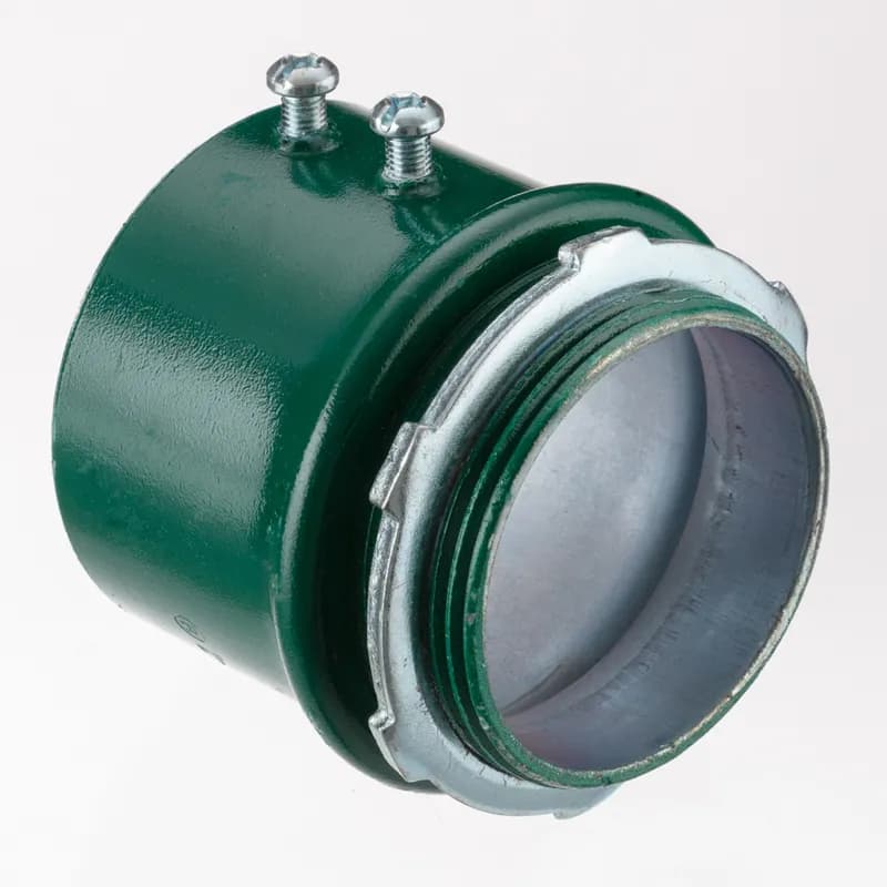 NSI Industries 238-SG - EMT Connectors, Color-Coded, Steel, Green, Size 3-1/2"