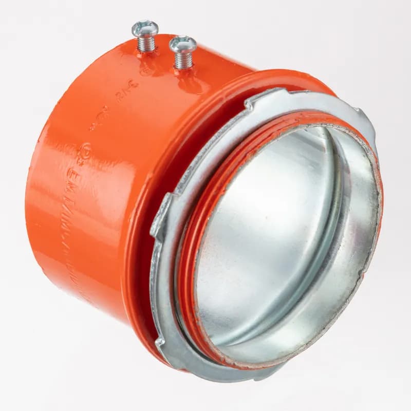 EMT Connectors, Color-Coded, Steel, Orange, Size 4"